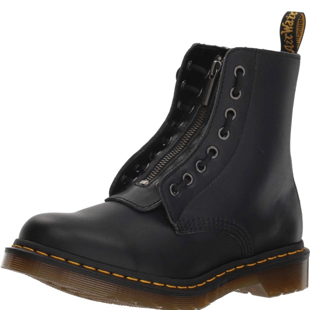 Dr. Martens Women's 1460 Pascal FRNT Zip Nappa Mid Calf Boot Sz. 9 Black Leather